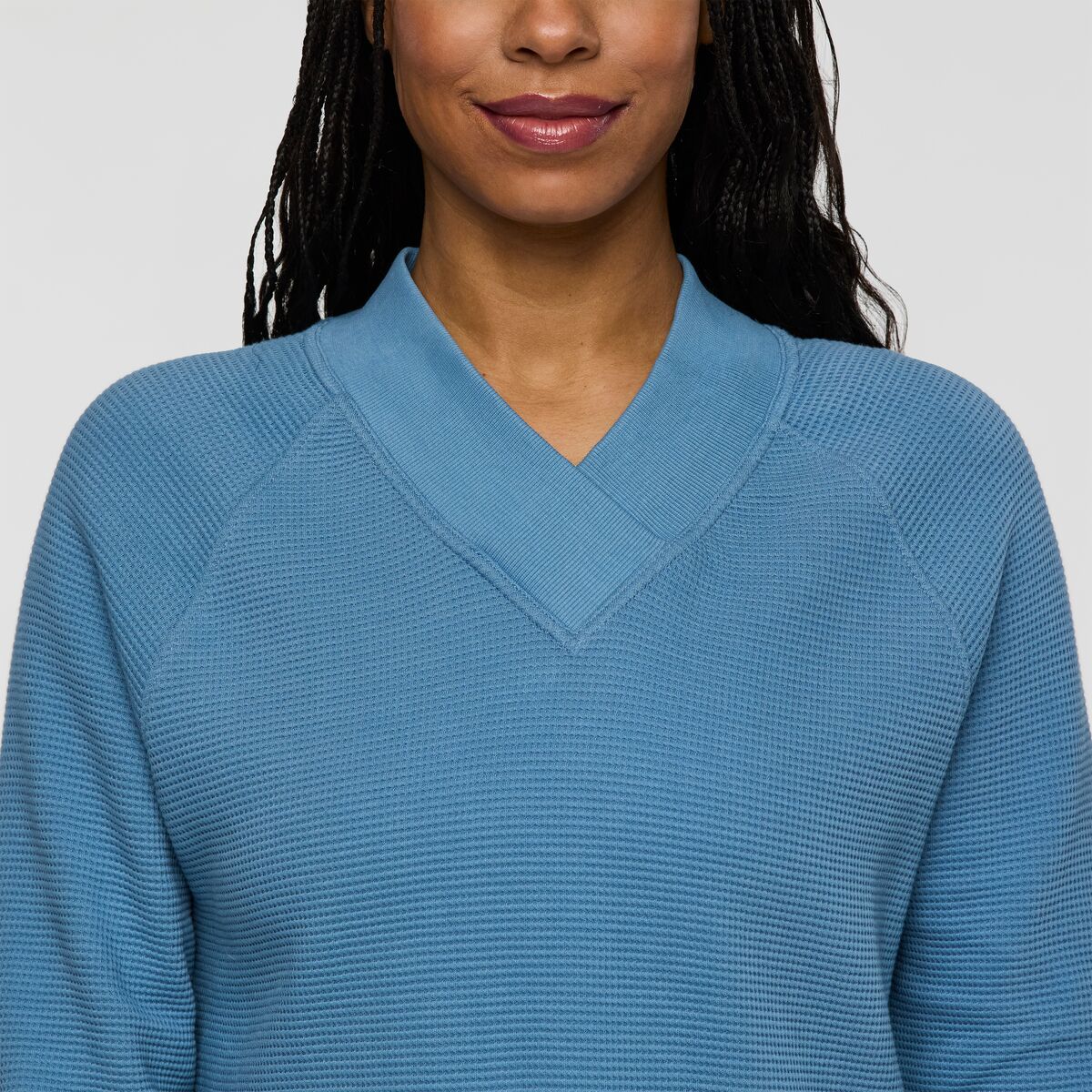 Atajo Long Sleeve Waffle V Neck Women's - Image 4