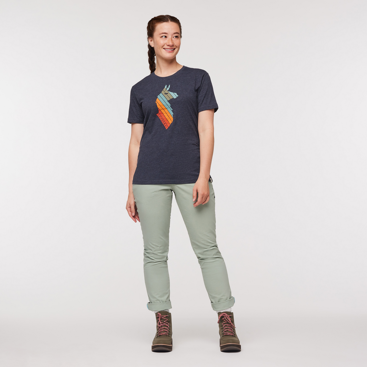 Llama Stripes T Shirt Women's - Image 18