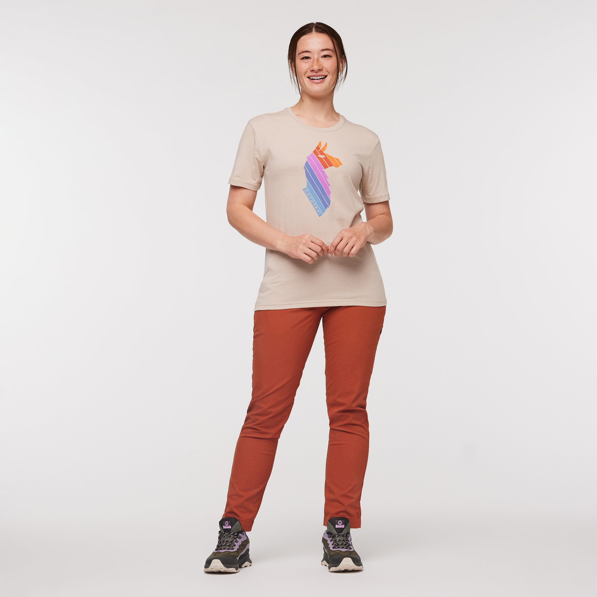 Llama Stripes T Shirt Women's - Image 7