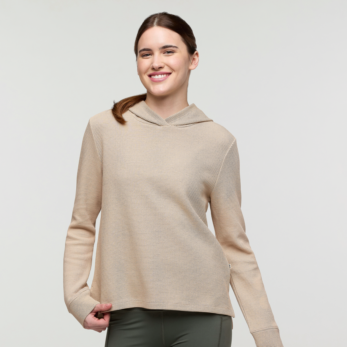 Atajo Long Sleeve Waffle Hoodie Women's