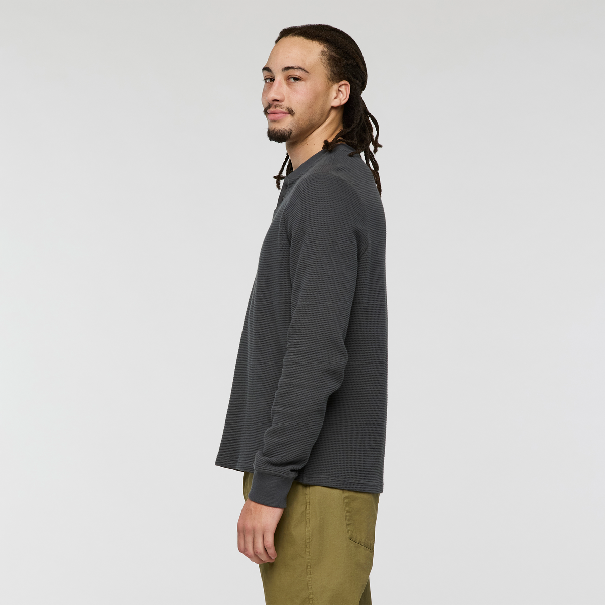 Atajo Long Sleeve Waffle Henley Men's - Image 10